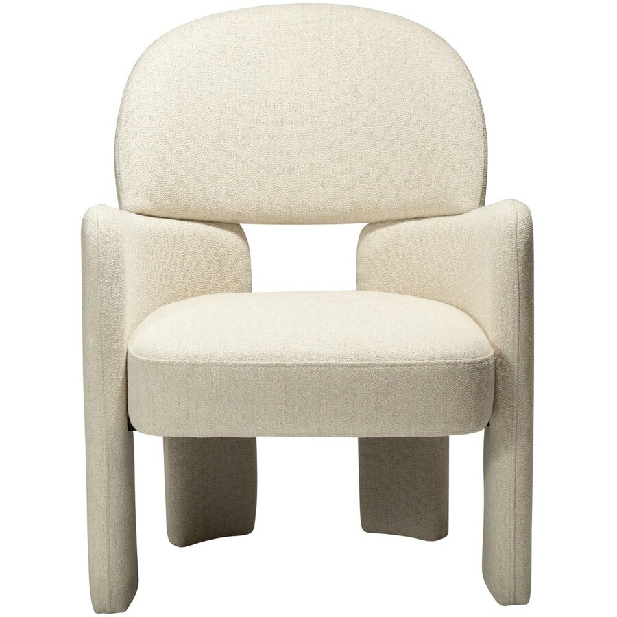 Aole Beige Bouclé Loungestoel Aole Beige Bouclé Loungestoel