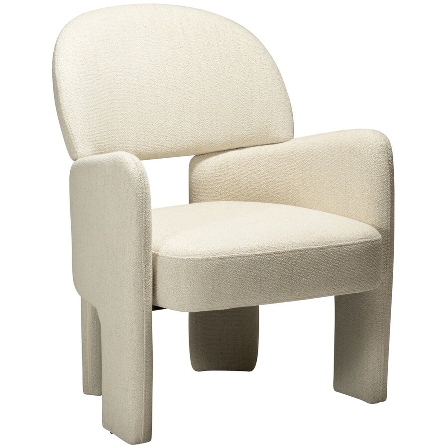 Aole Beige Bouclé Loungestoel Aole Beige Bouclé Loungestoel