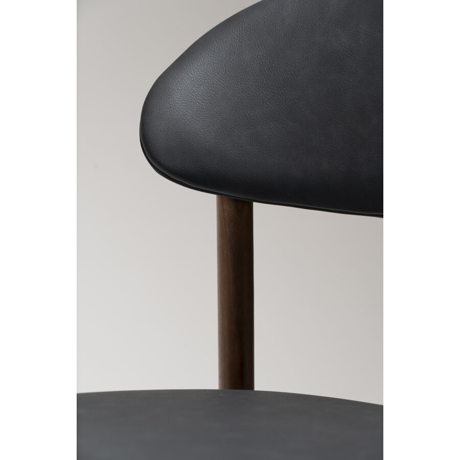 Ravish Eetkamerstoel Zwart Kunstleer/Walnoot Ravish Eetkamerstoel Zwart Kunstleer/Walnoot