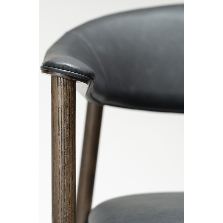 Ravish Armstoel Zwart Kunstleer/Mocha Essenhout Ravish Armstoel Zwart Kunstleer/Mocha Essenhout