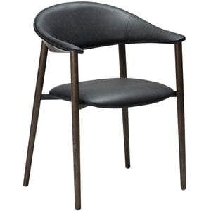 Dan Form Ravish Armstoel Zwart Kunstleer/Mocha Essenhout