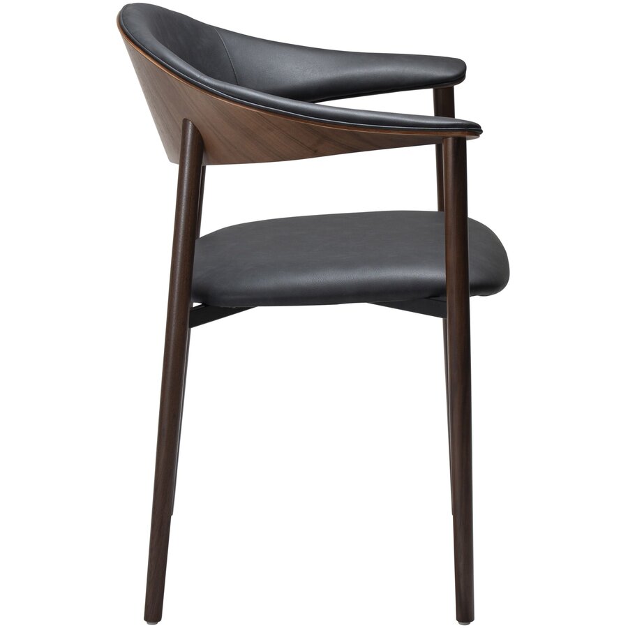 Ravish Armstoel Zwart Kunstleer/Walnoot Ravish Armstoel Zwart Kunstleer/Walnoot
