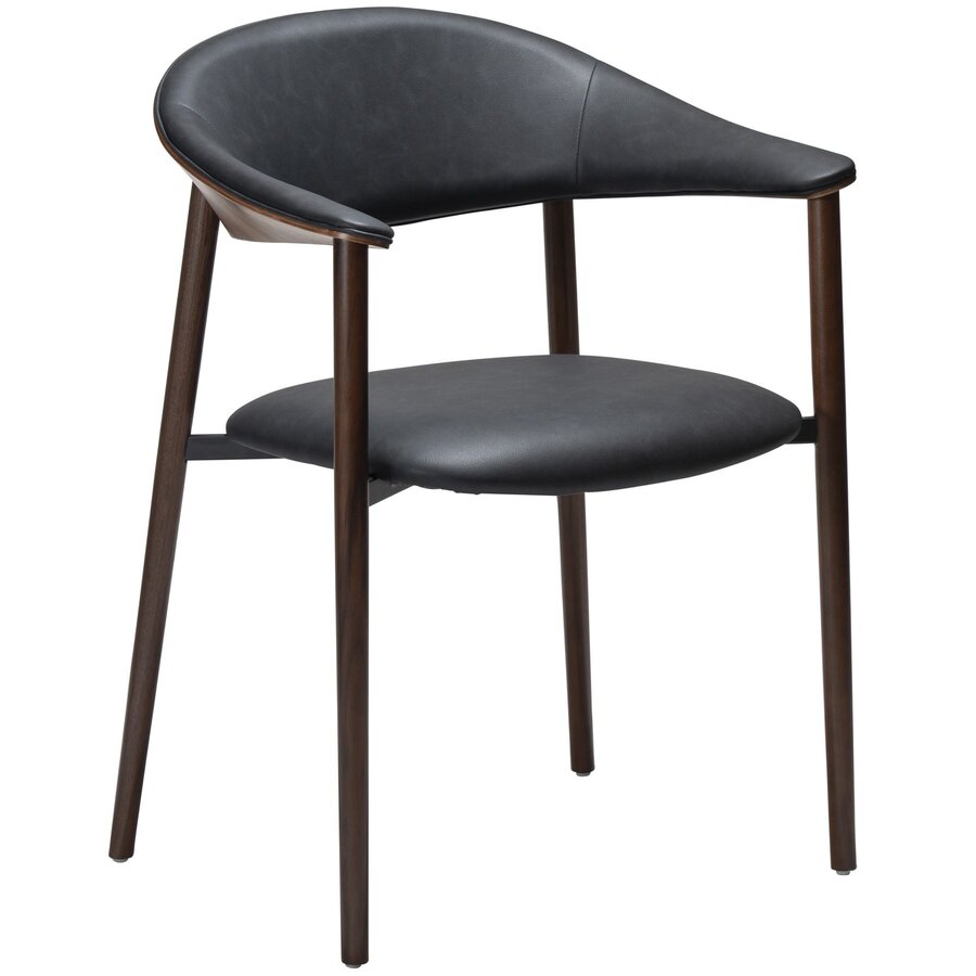 Ravish Armstoel Zwart Kunstleer/Walnoot Ravish Armstoel Zwart Kunstleer/Walnoot