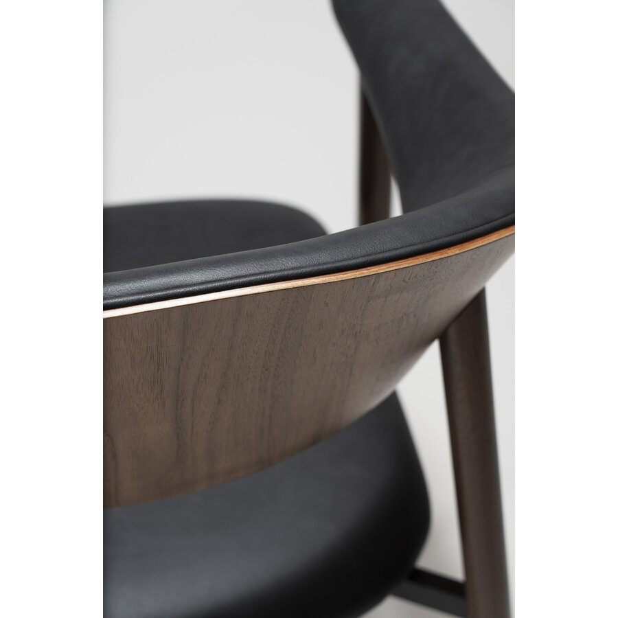 Ravish Armstoel Zwart Kunstleer/Walnoot Ravish Armstoel Zwart Kunstleer/Walnoot