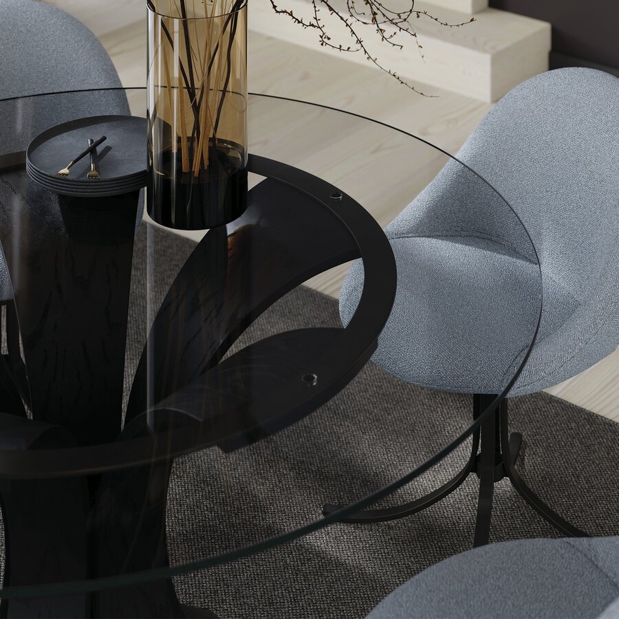 Epic Ronde Eettafel Glas / Mocha Essenhout Epic Ronde Eettafel Glas / Mocha Essenhout