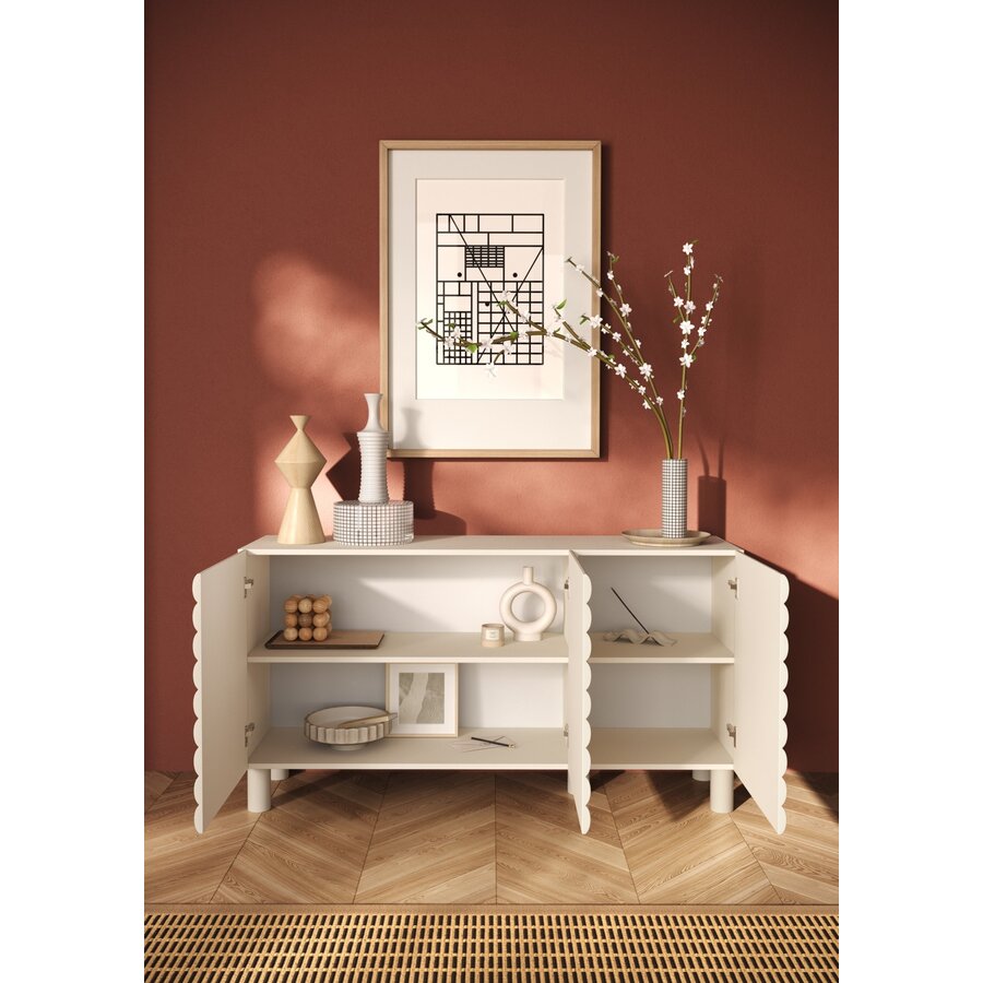 Adria Talco Cashmere Dressoir met 3-Deuren Benvenuto Design Adria Talco Cashmere Dressoir met 3-Deuren