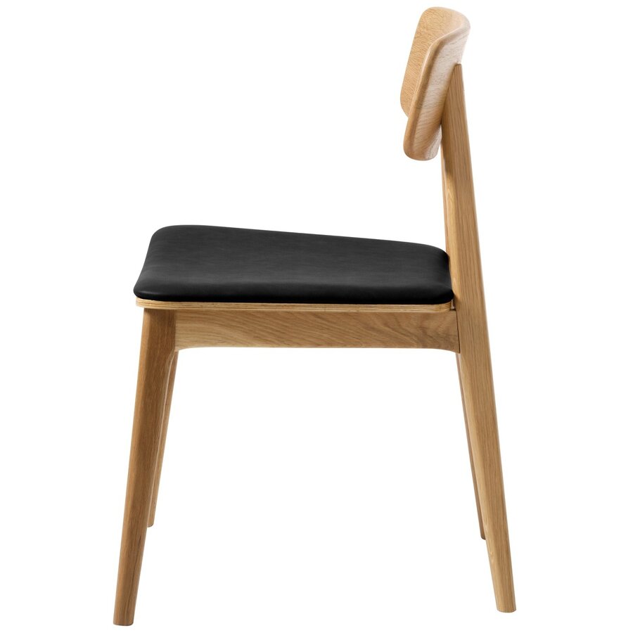 2x Livo Eetkamerstoel Eiken / Zwart Kunstleder Hygge Interiors 2x Livo Eetkamerstoel Eiken / Zwart Kunstleder