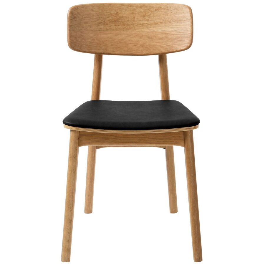 2x Livo Eetkamerstoel Eiken / Zwart Kunstleder Hygge Interiors 2x Livo Eetkamerstoel Eiken / Zwart Kunstleder