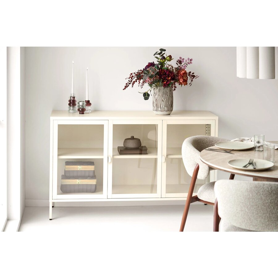 Brisbane Gebroken Wit / Glas Dressoir W140 cm House Nordic Brisbane Gebroken Wit / Glas Dressoir W140 cm