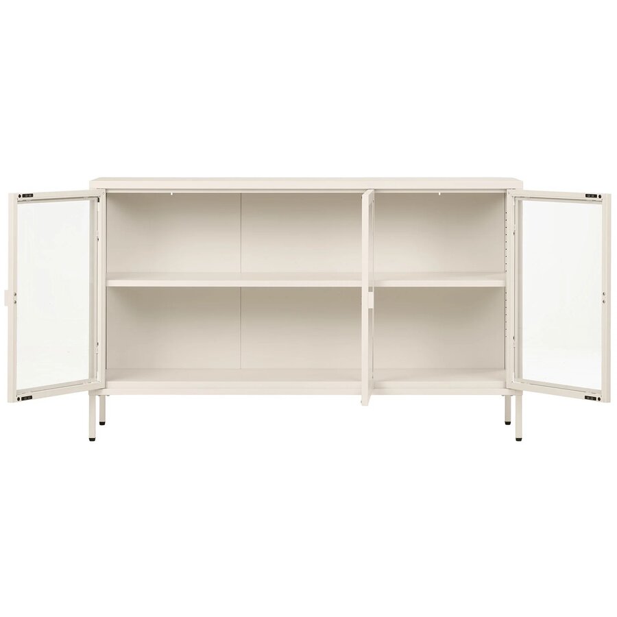 Brisbane Gebroken Wit / Glas Dressoir W140 cm House Nordic Brisbane Gebroken Wit / Glas Dressoir W140 cm