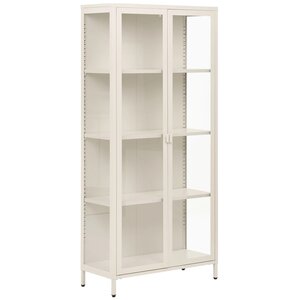 House Nordic Brisbane Gebroken Wit / Glas Vitrinekast H175 cm