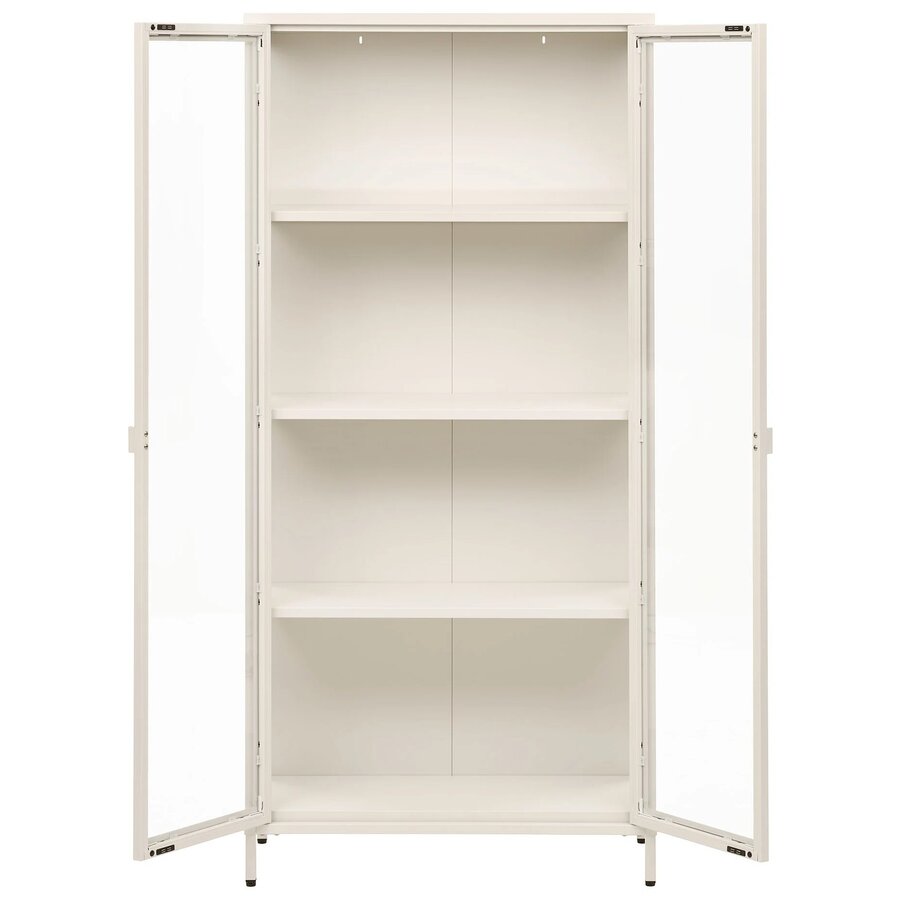House Nordic Brisbane Gebroken Wit / Glas Vitrinekast H175 cm