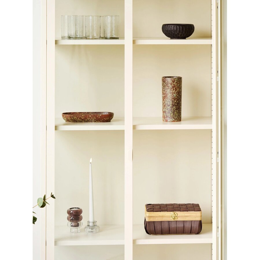 House Nordic Brisbane Gebroken Wit / Glas Vitrinekast H175 cm