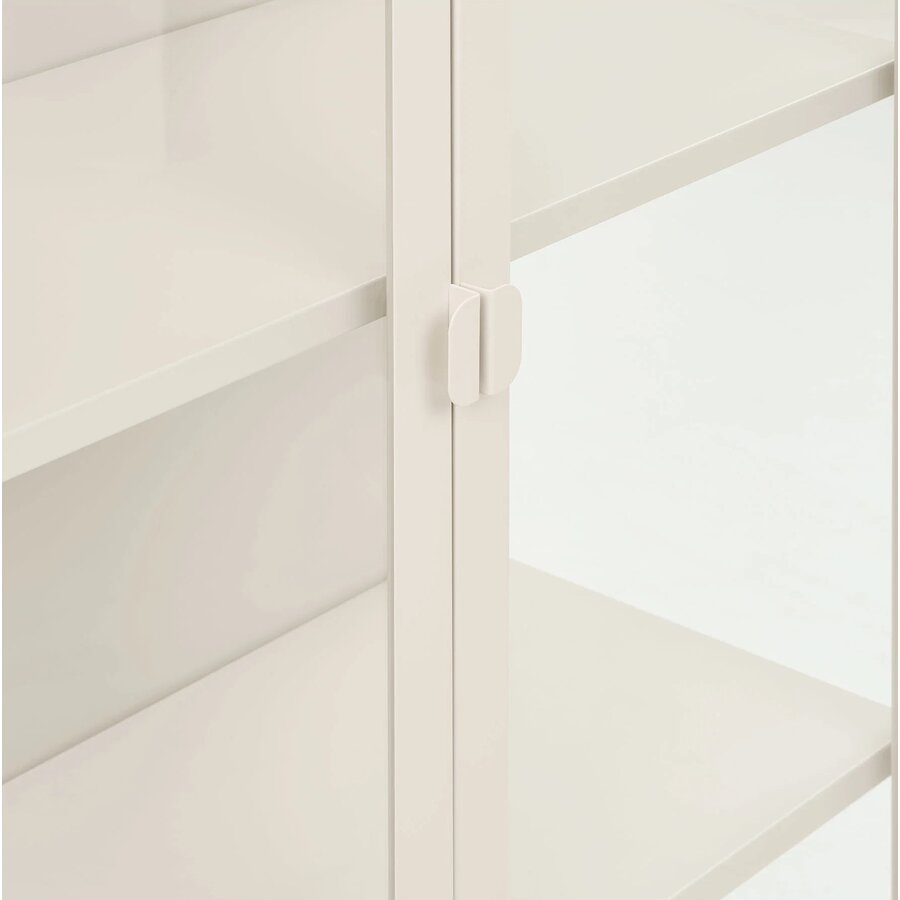 House Nordic Brisbane Gebroken Wit / Glas Vitrinekast H175 cm
