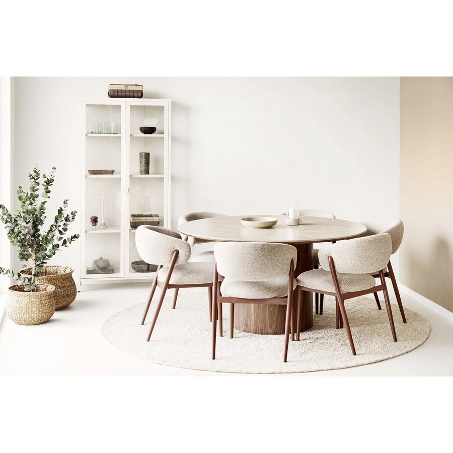 House Nordic Brisbane Gebroken Wit / Glas Vitrinekast H175 cm