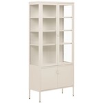 House Nordic Brisbane Gebroken Wit/Glas Vitrinekast 4-Deuren