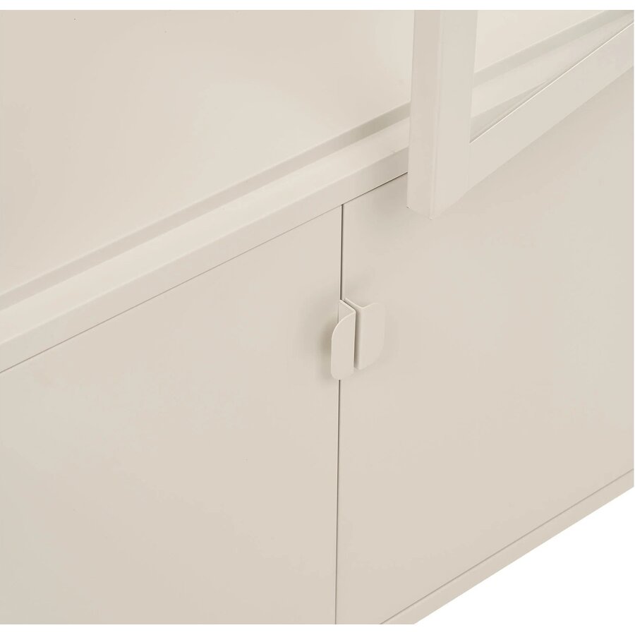 House Nordic Brisbane Gebroken Wit/Glas Vitrinekast 4-Deuren