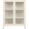 Brisbane Gebroken Wit / Glas Vitrinekast H101 cm