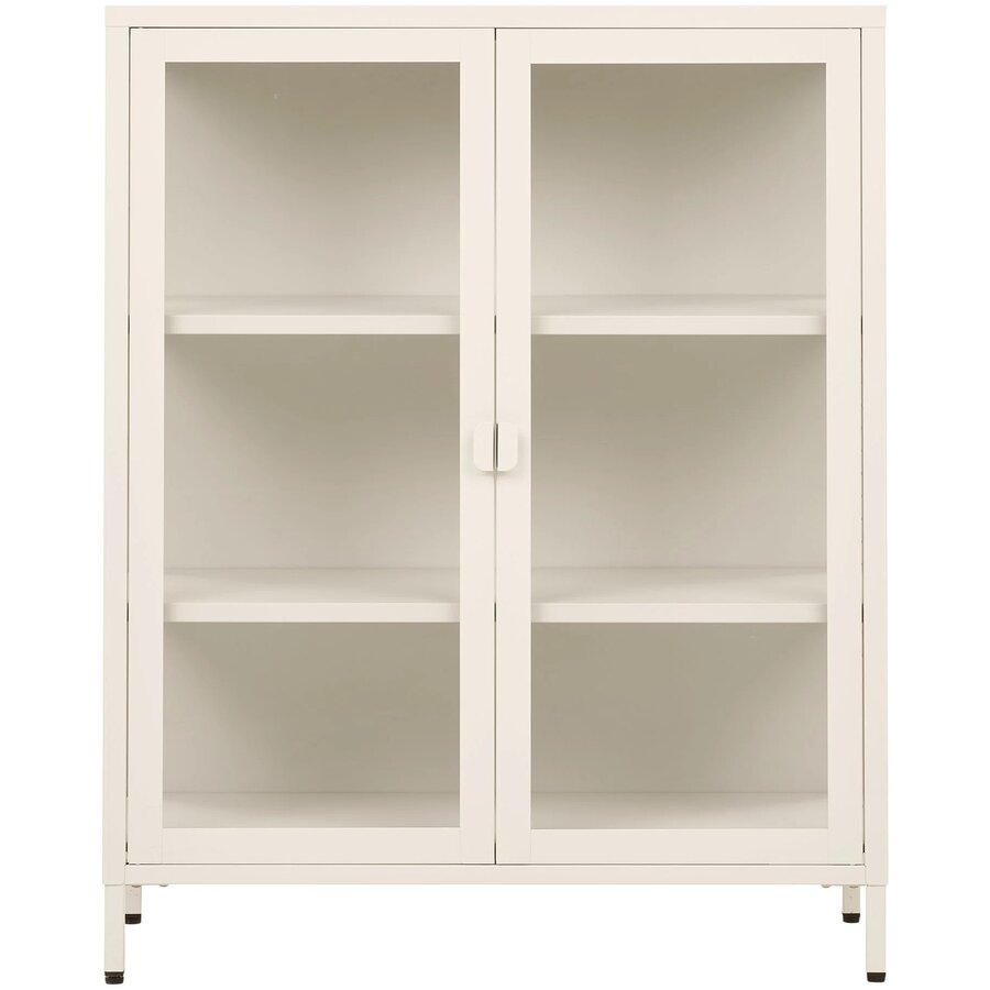 House Nordic Brisbane Gebroken Wit / Glas Vitrinekast H101 cm