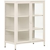 Brisbane Gebroken Wit / Glas Vitrinekast H101 cm
