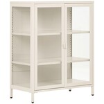 House Nordic Brisbane Gebroken Wit / Glas Vitrinekast H101 cm
