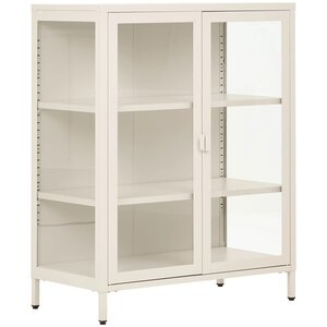 House Nordic Brisbane Gebroken Wit / Glas Vitrinekast H101 cm