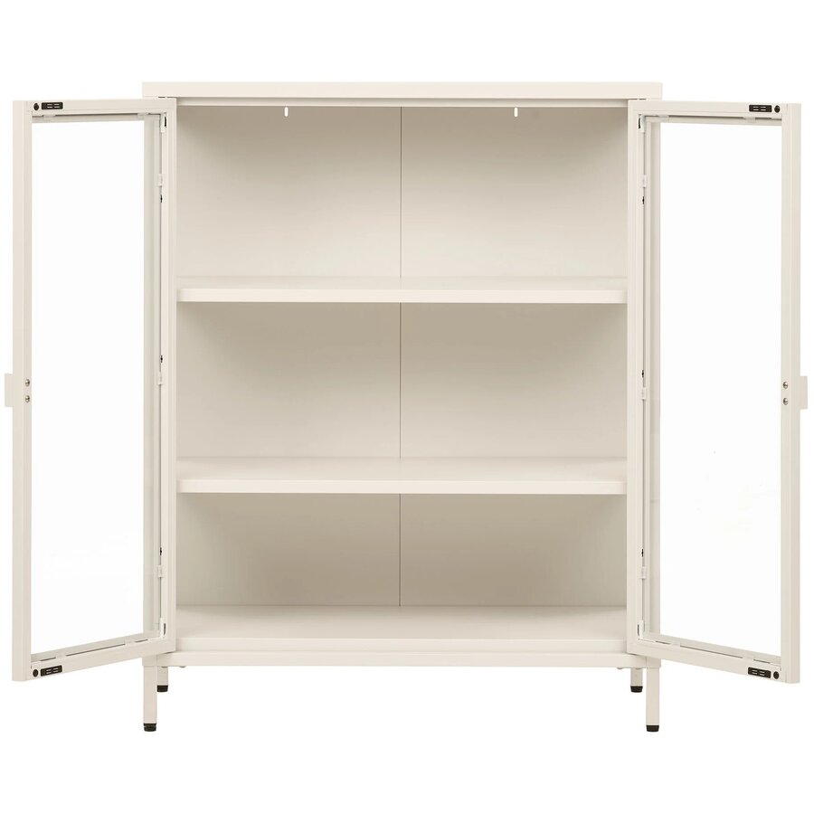House Nordic Brisbane Gebroken Wit / Glas Vitrinekast H101 cm