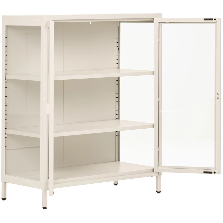 House Nordic Brisbane Gebroken Wit / Glas Vitrinekast H101 cm