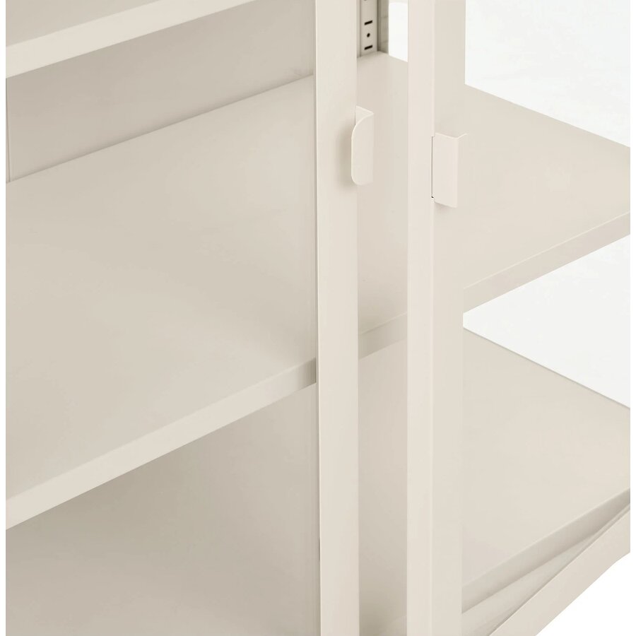 House Nordic Brisbane Gebroken Wit / Glas Vitrinekast H101 cm