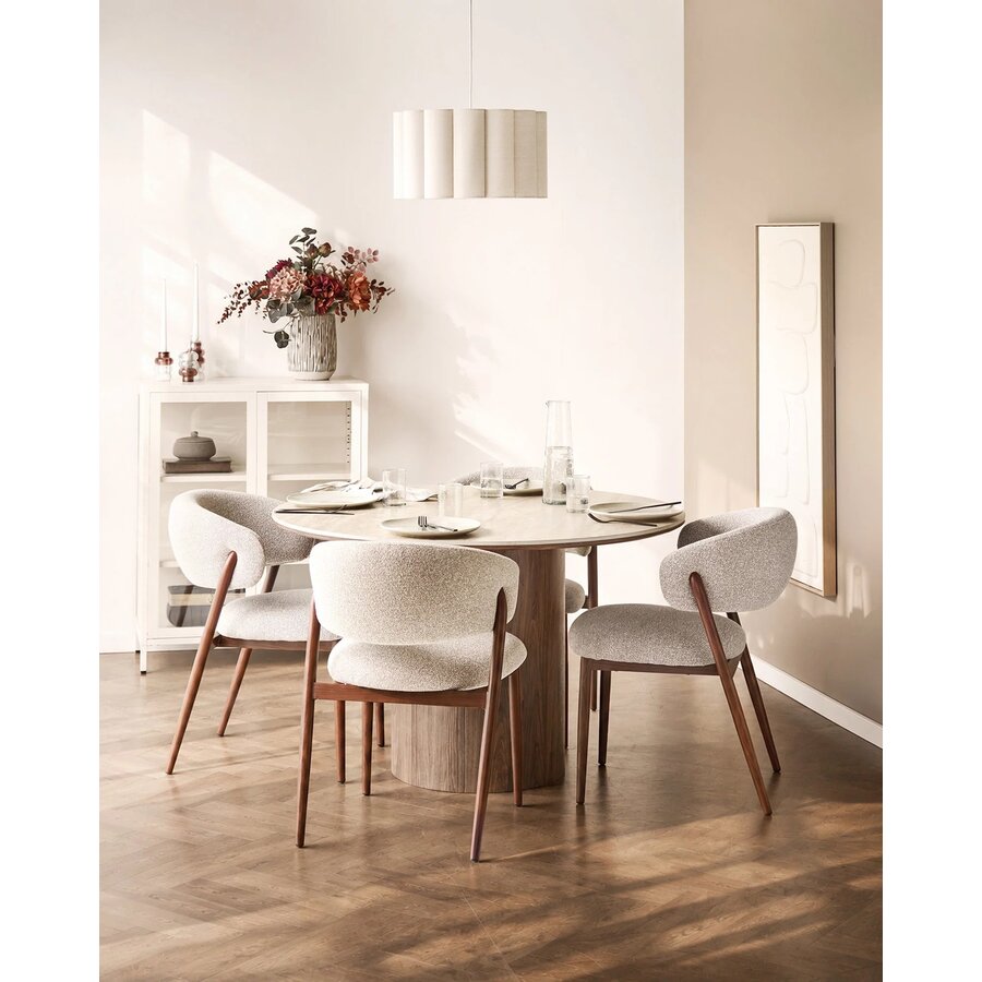 House Nordic Brisbane Gebroken Wit / Glas Vitrinekast H101 cm