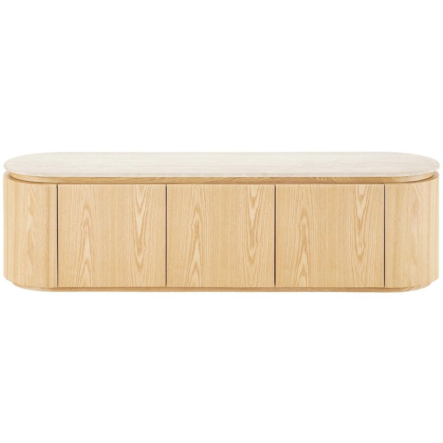 Larvik Graniet/Essenhout TV Meubel met 3-Deuren House Nordic Larvik Graniet/Essenhout TV Meubel met 3-Deuren