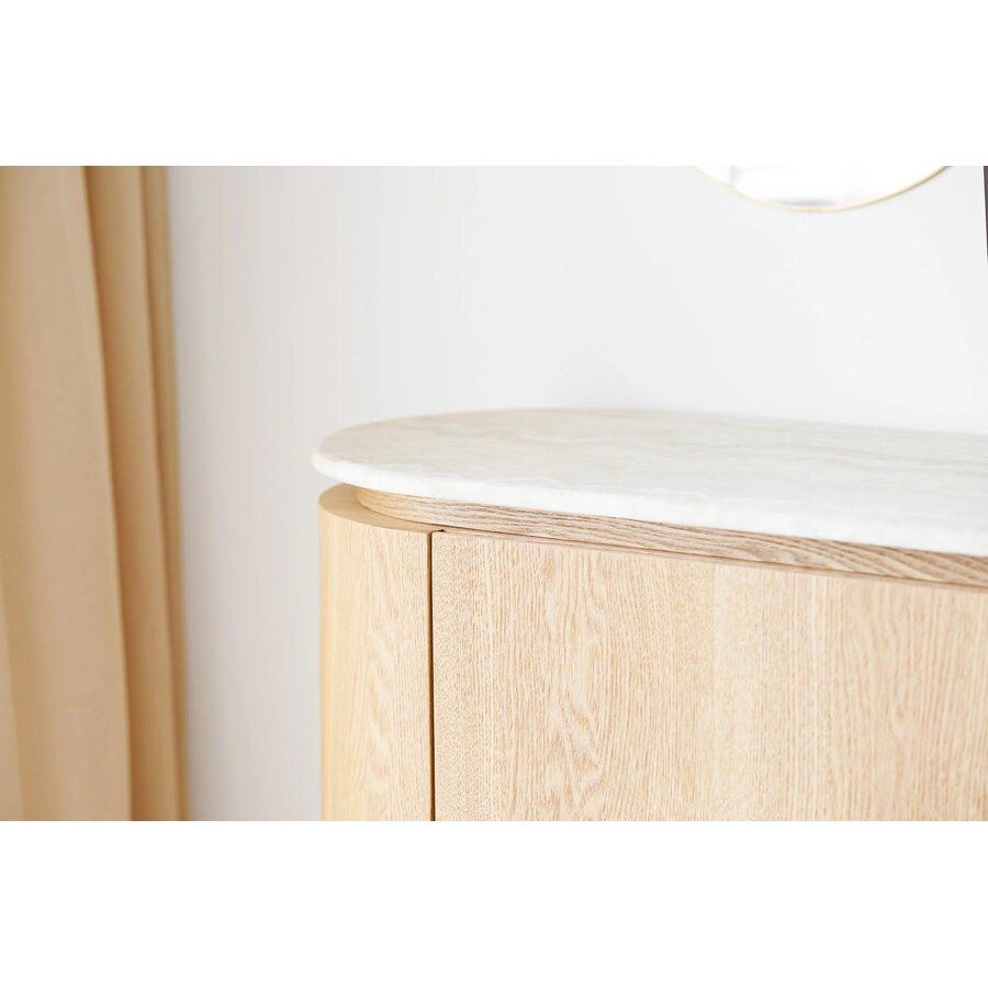 Larvik Graniet/Essenhout Dressoir met 3-Deuren House Nordic Larvik Graniet/Essenhout Dressoir met 3-Deuren