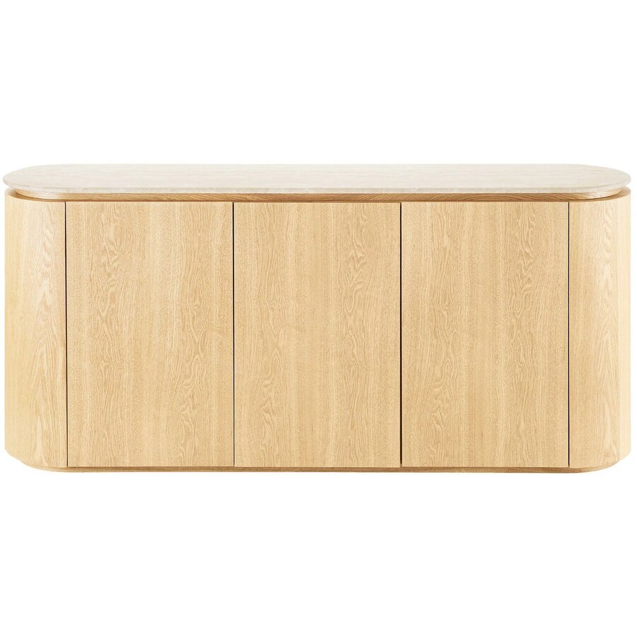 Larvik Graniet/Essenhout Dressoir met 3-Deuren House Nordic Larvik Graniet/Essenhout Dressoir met 3-Deuren
