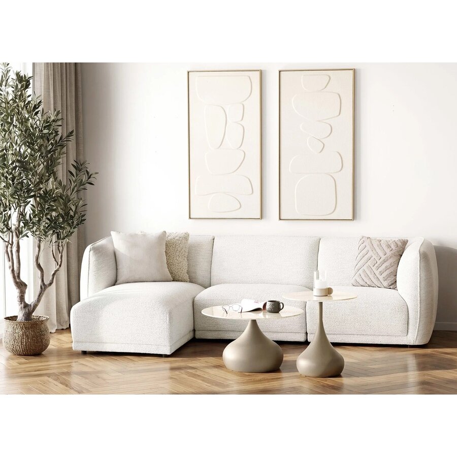 House Nordic Noor Gebroken Wit 3-Zits Bank + Chaise Lounge Links