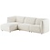 Noor Gebroken Wit 3-Zits Bank + Chaise Lounge Links
