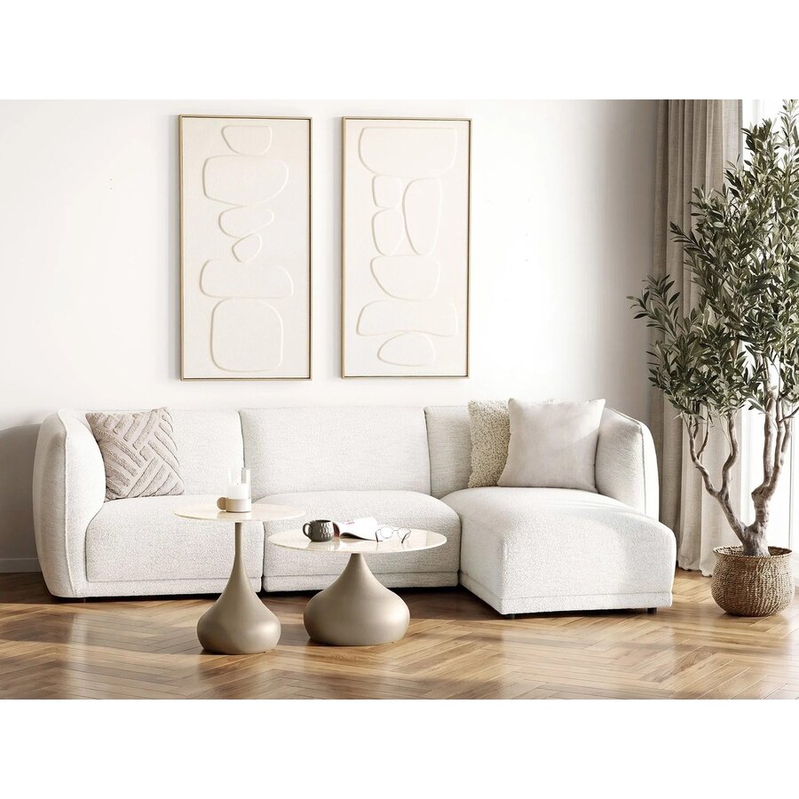 House Nordic Noor Gebroken Wit 3-Zits Bank + Chaise Lounge Rechts