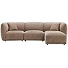 Noor Bruin 3-Zits Bank + Chaise Lounge Rechts