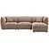 Noor Bruin 3-Zits Bank + Chaise Lounge Rechts