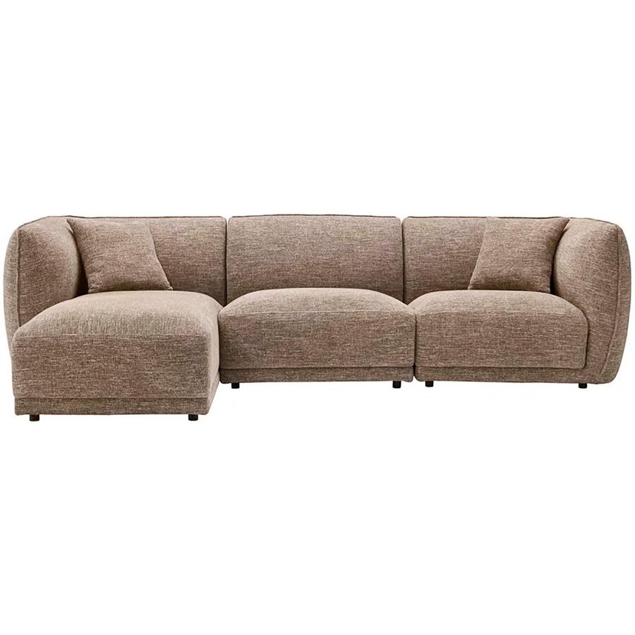 Noor Bruin 3-Zits Bank + Chaise Lounge Links House Nordic Noor Bruin 3-Zits Bank + Chaise Lounge Links