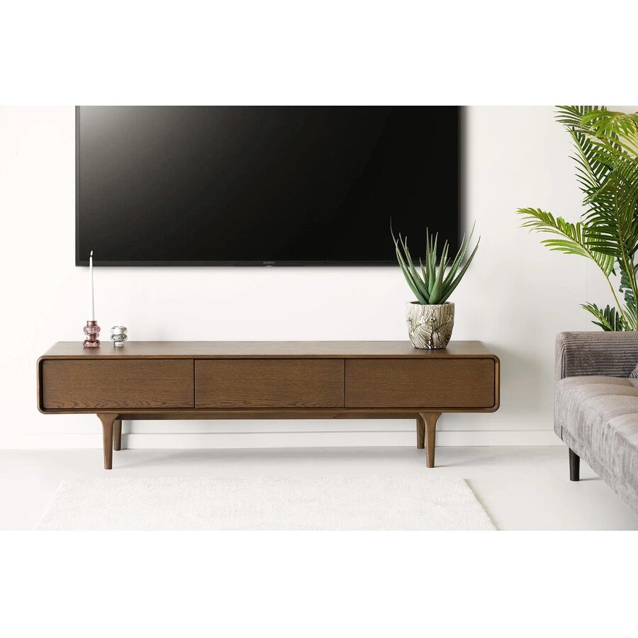 Darwin Donkerbruin Eiken TV meubel 2-Deuren 1-Lade House Nordic Darwin Donkerbruin Eiken TV meubel 2-Deuren 1-Lade