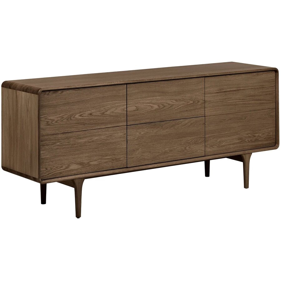 Darwin Donkerbruin Eiken Dressoir 2-Deuren 2-Lades House Nordic Darwin Donkerbruin Eiken Dressoir 2-Deuren 2-Lades