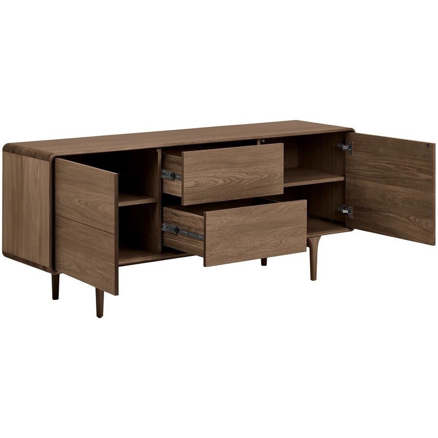 Darwin Donkerbruin Eiken Dressoir 2-Deuren 2-Lades House Nordic Darwin Donkerbruin Eiken Dressoir 2-Deuren 2-Lades