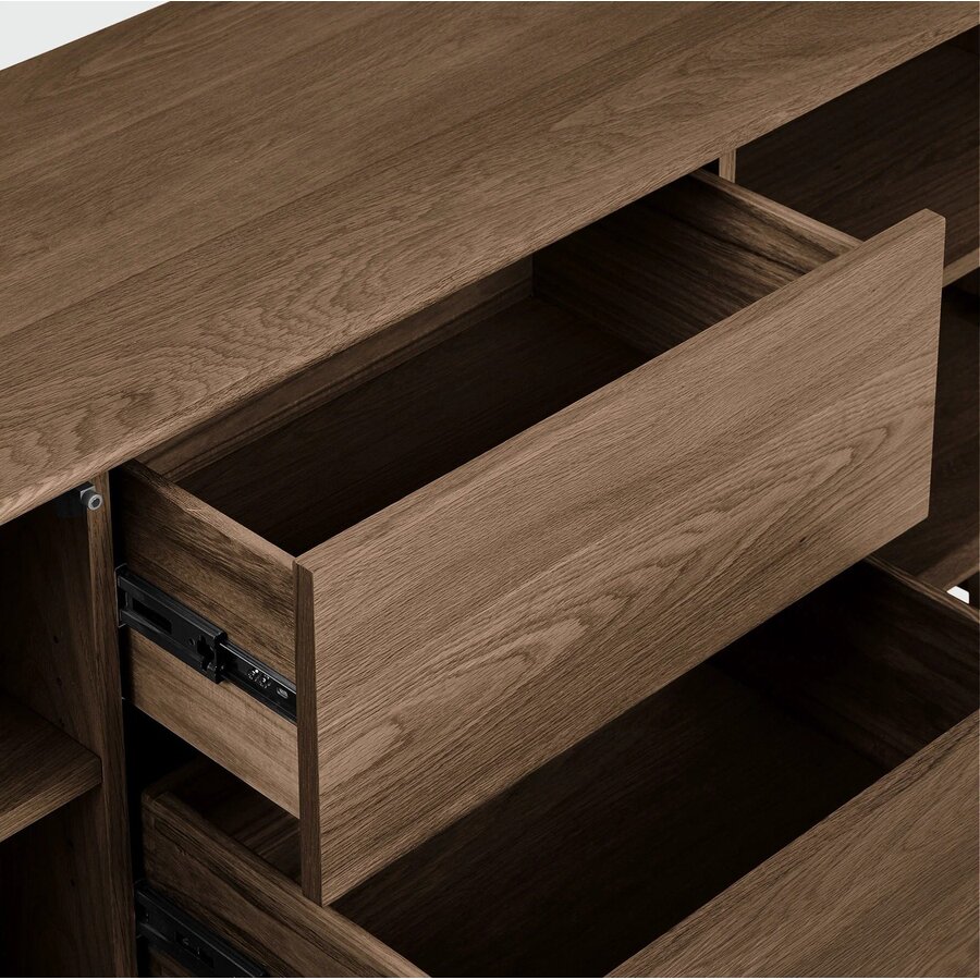 Darwin Donkerbruin Eiken Dressoir 2-Deuren 2-Lades House Nordic Darwin Donkerbruin Eiken Dressoir 2-Deuren 2-Lades