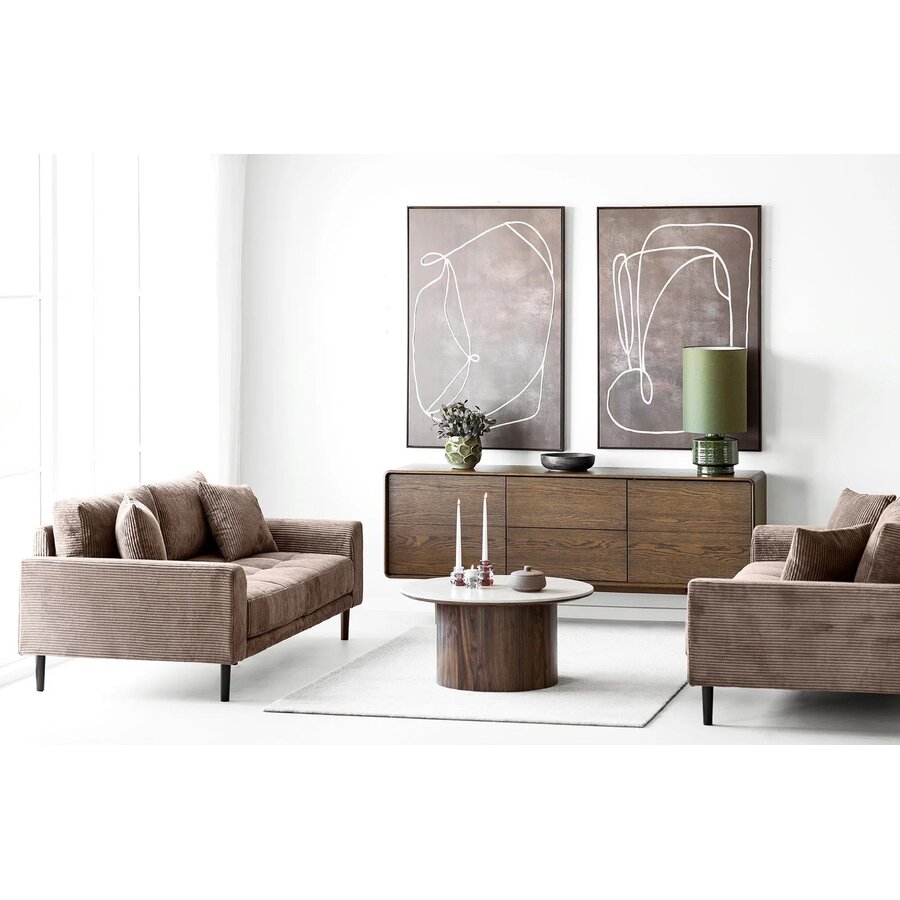 Darwin Donkerbruin Eiken Dressoir 2-Deuren 2-Lades House Nordic Darwin Donkerbruin Eiken Dressoir 2-Deuren 2-Lades