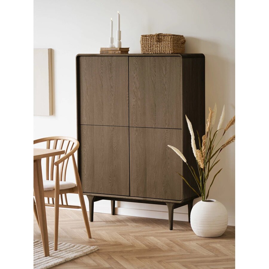 House Nordic Darwin Donkerbruin Eiken Opbergkast 4-Deuren