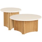 House Nordic Motril Ronde Salontafel Set Cement / Essenhout House Nordic Motril Ronde Salontafel Set Cement / Essenhout