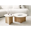 Motril Ronde Salontafel Cement / Essenhout