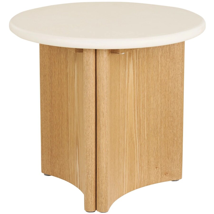 Motril Ronde Bijzettafel Cement / Essenhout House Nordic Motril Ronde Bijzettafel Cement / Essenhout
