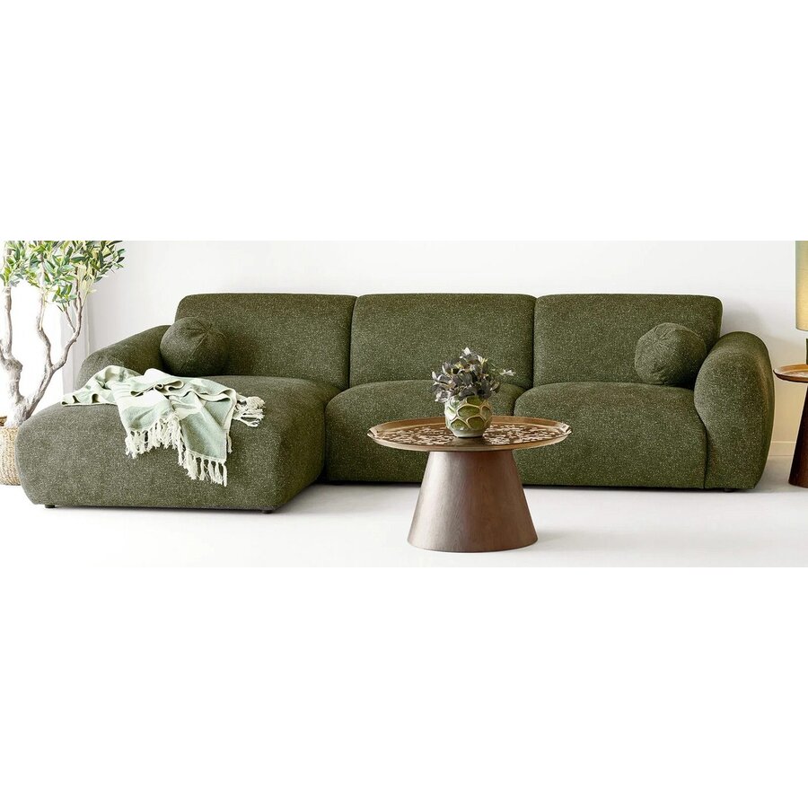 Clyde Olijfgroen 3-Zits Bank + Chaise Lounge Links House Nordic Clyde Olijfgroen 3-Zits Bank + Chaise Lounge Links
