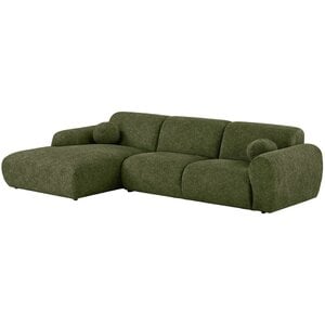 House Nordic Clyde Olijfgroen 3-Zits Bank + Chaise Lounge Links